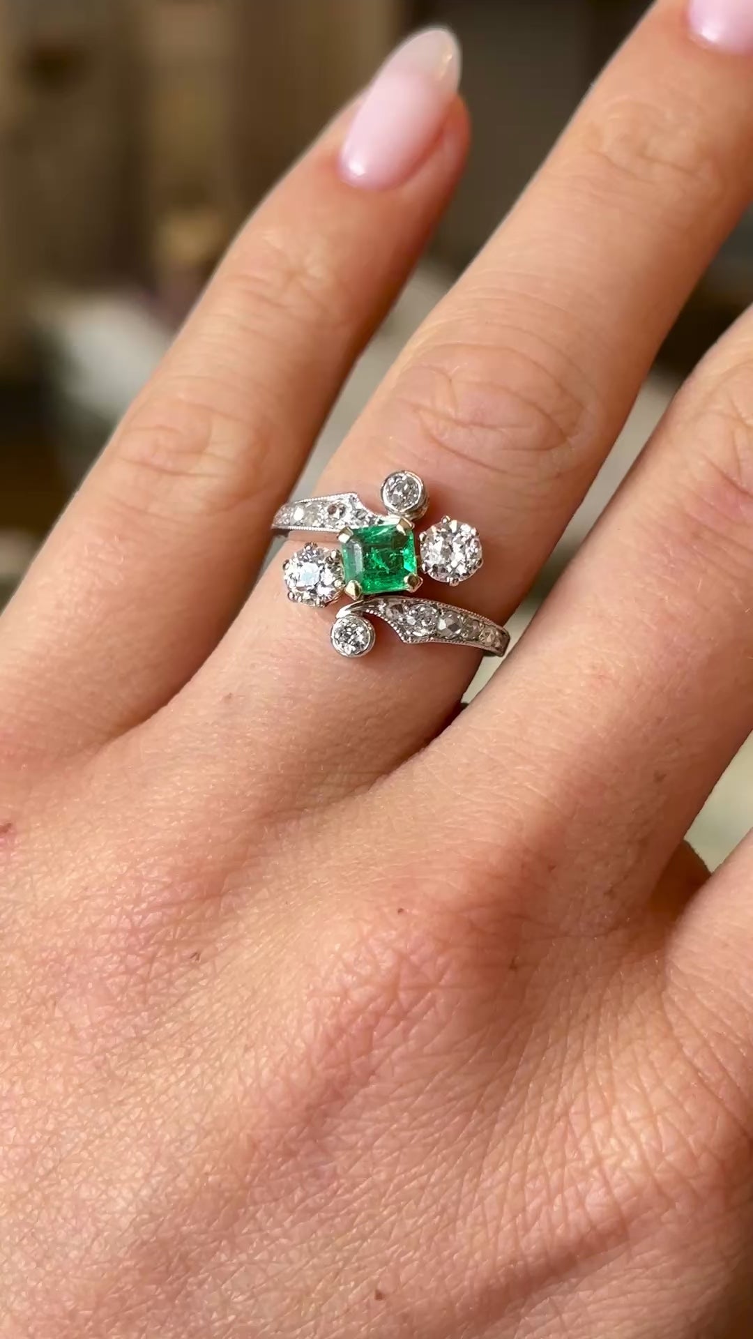 Antique, Belle Époque emerald & diamond