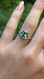 Vintage, Art Deco zircon & diamond ring platinum
