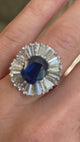 Vintage, 1950s sapphire & diamond ballerina cluster ring