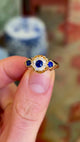 Antique, Edwardian sapphire cluster engagement ring