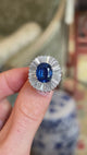 Vintage, 1950s sapphire & diamond ballerina cluster ring