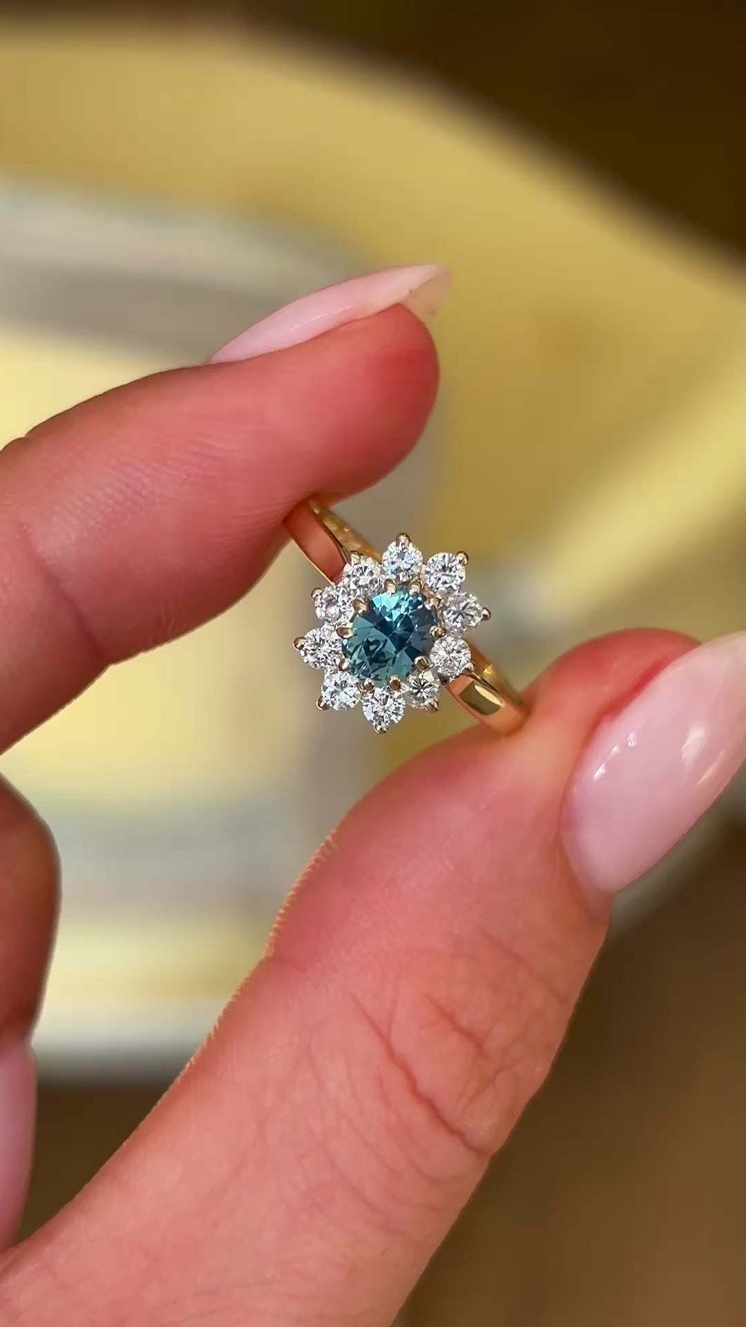 Vintage, 1970s sapphire & diamond cluster ring