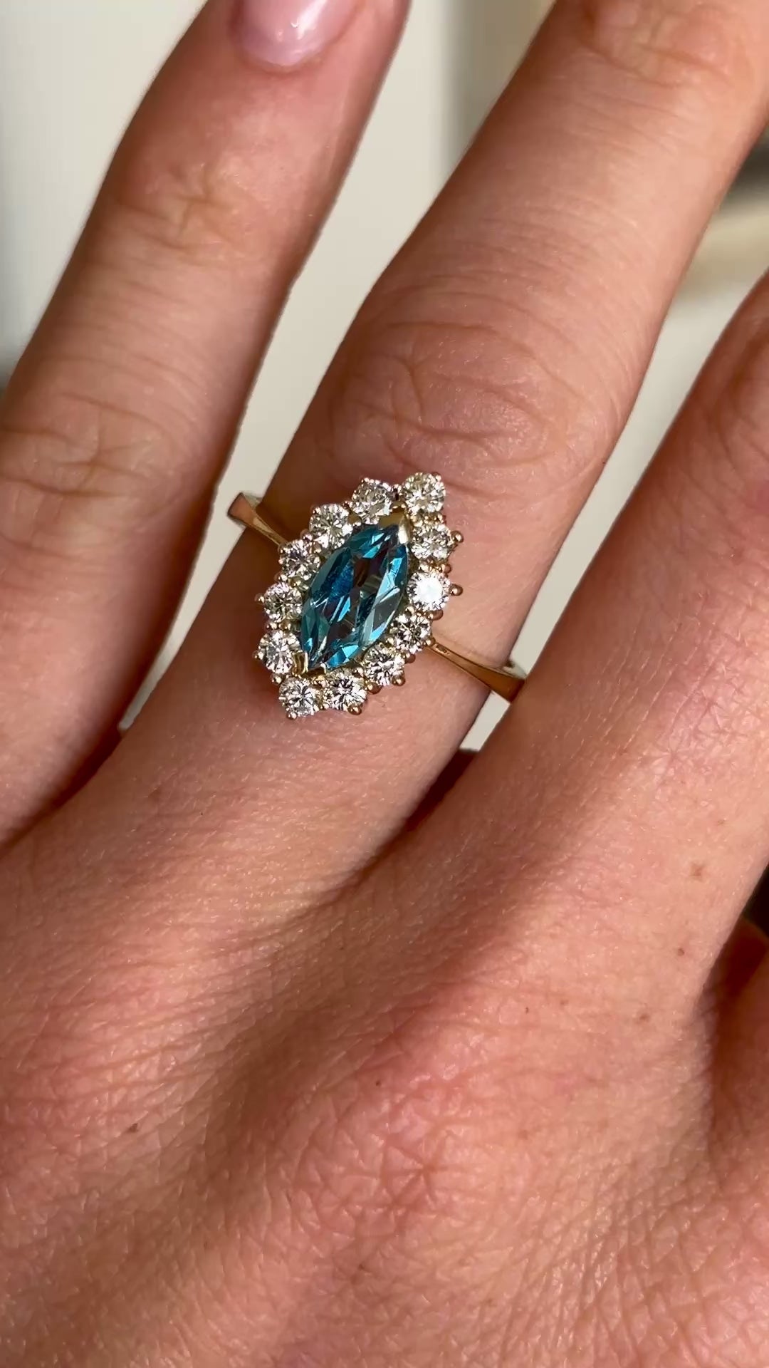 Vintage, 1970s emerald marquise cluster ring