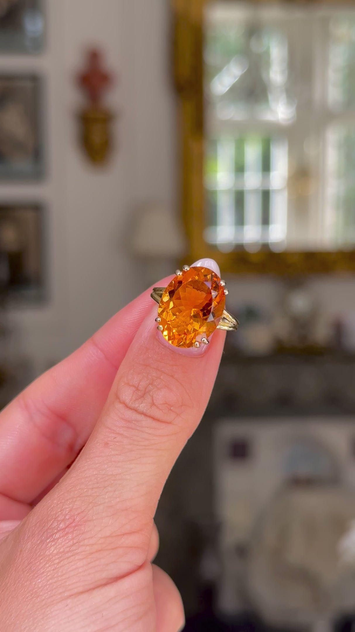 Vintage citrine cocktail ring