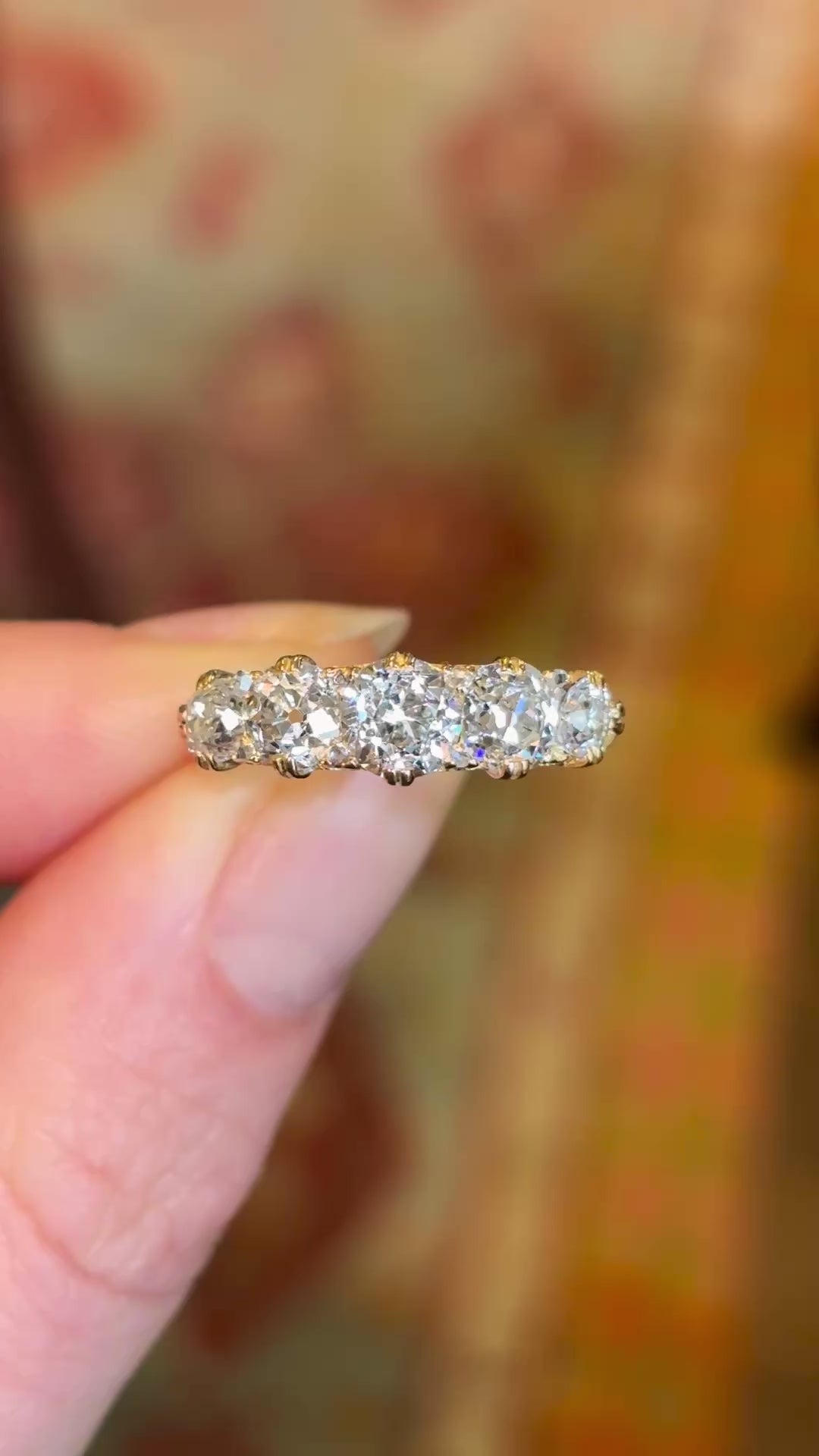 Antique, Victorian diamond five-stone ring