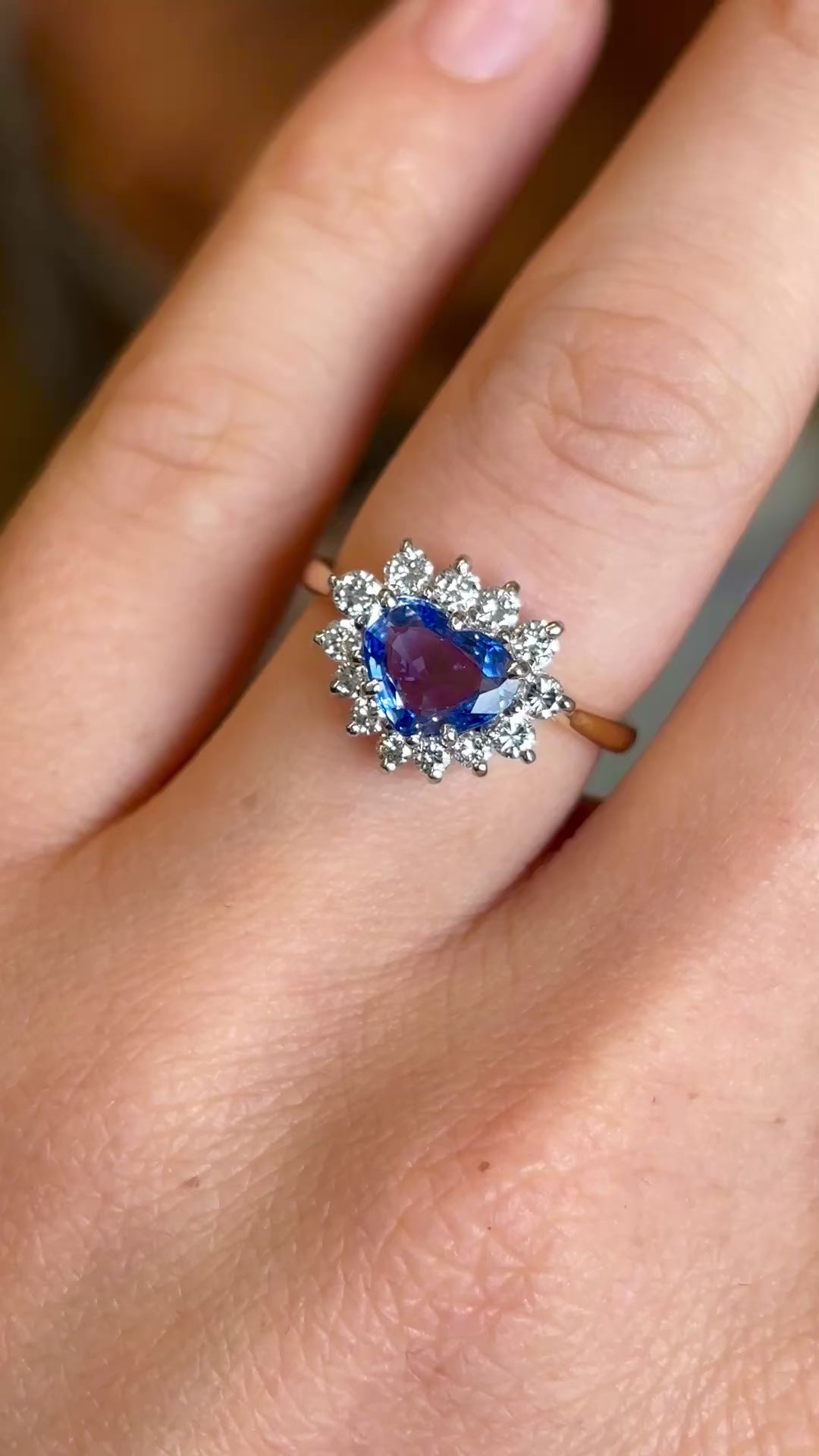 Vintage, 1980s sapphire & diamond cluster ring