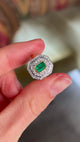Vintage, 1950s emerald & diamond cluster ring