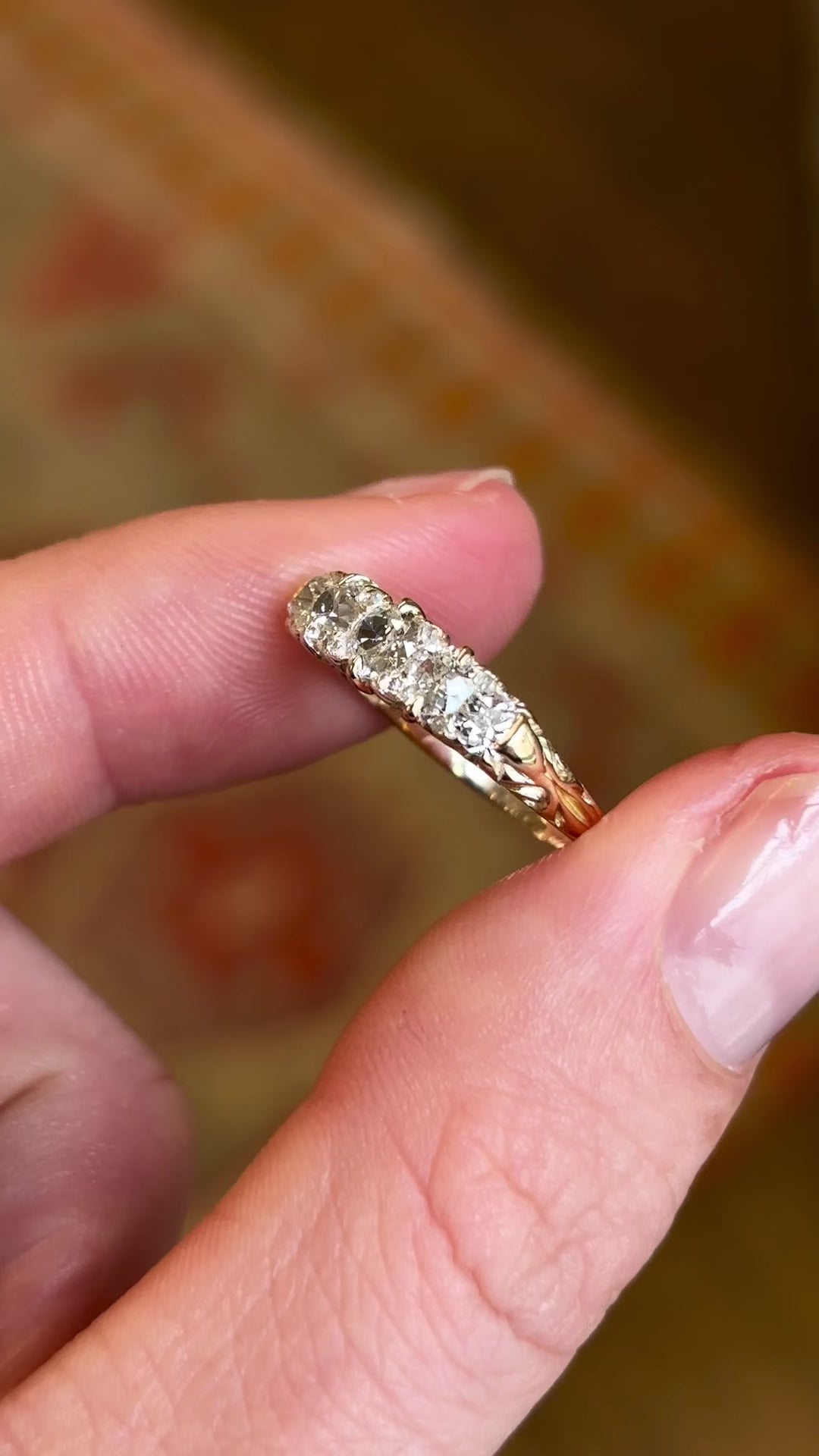 Antique, Victorian diamond five-stone ring