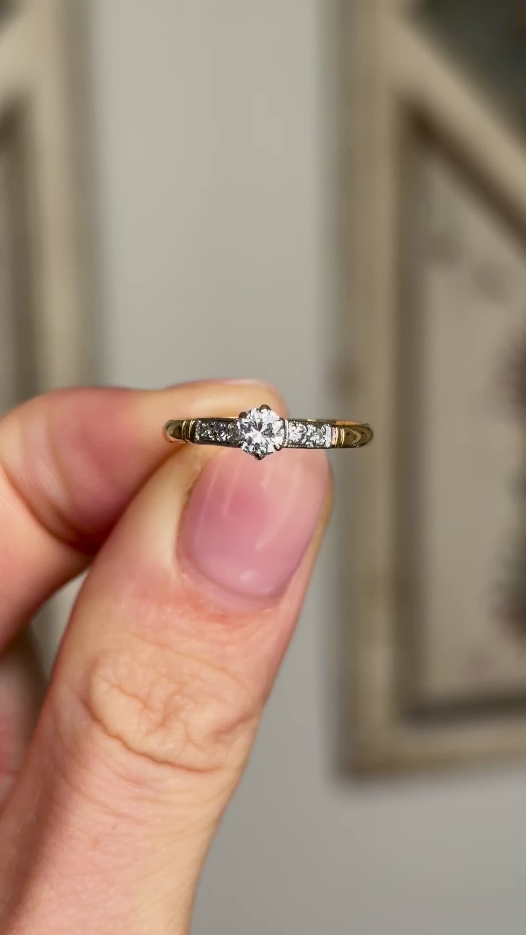 Antique, Edwardian solitaire diamond ring