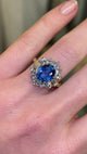 Vintage, 1980s sapphire & diamond cluster ring