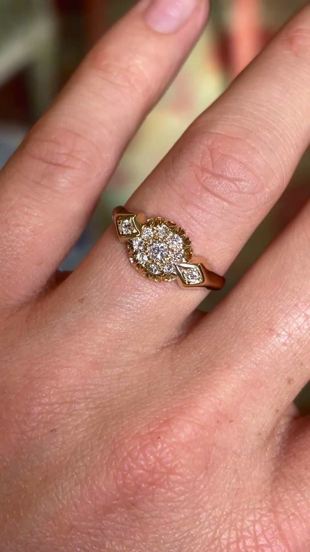 Antique, Edwardian diamond cluster engagement ring