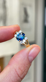 Vintage, 1970s sapphire & diamond ring