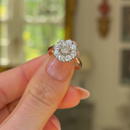 Antique Belle Époque Diamond Cluster Engagement Ring, 18ct Rose Gold