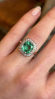 Antique, Victorian emerald and diamond cluster ring