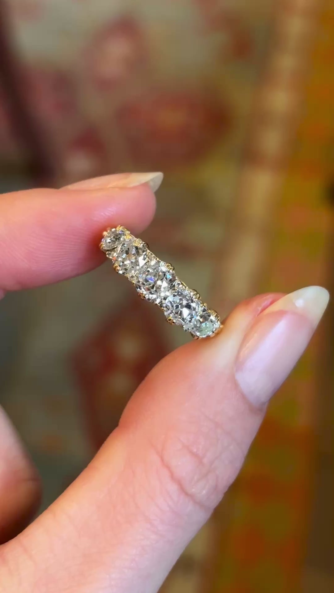 Antique, Victorian diamond five-stone ring
