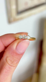 Vintage, 1990s three-stone diamond ring