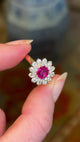 Vintage, pink sapphire & diamond cluster ring