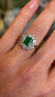Vintage, 1970s emerald & diamond cluster ring