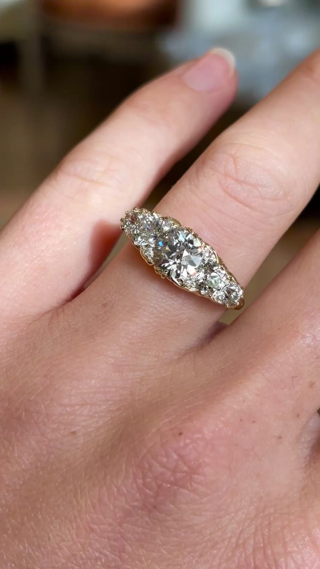 Antique, Victorian five-stone diamond engagement ring