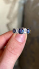 Antique, Edwardian sapphire & diamond half-hoop ring