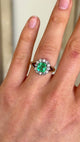 2570-Antique, Victorian emerald & diamond cluster ring-1