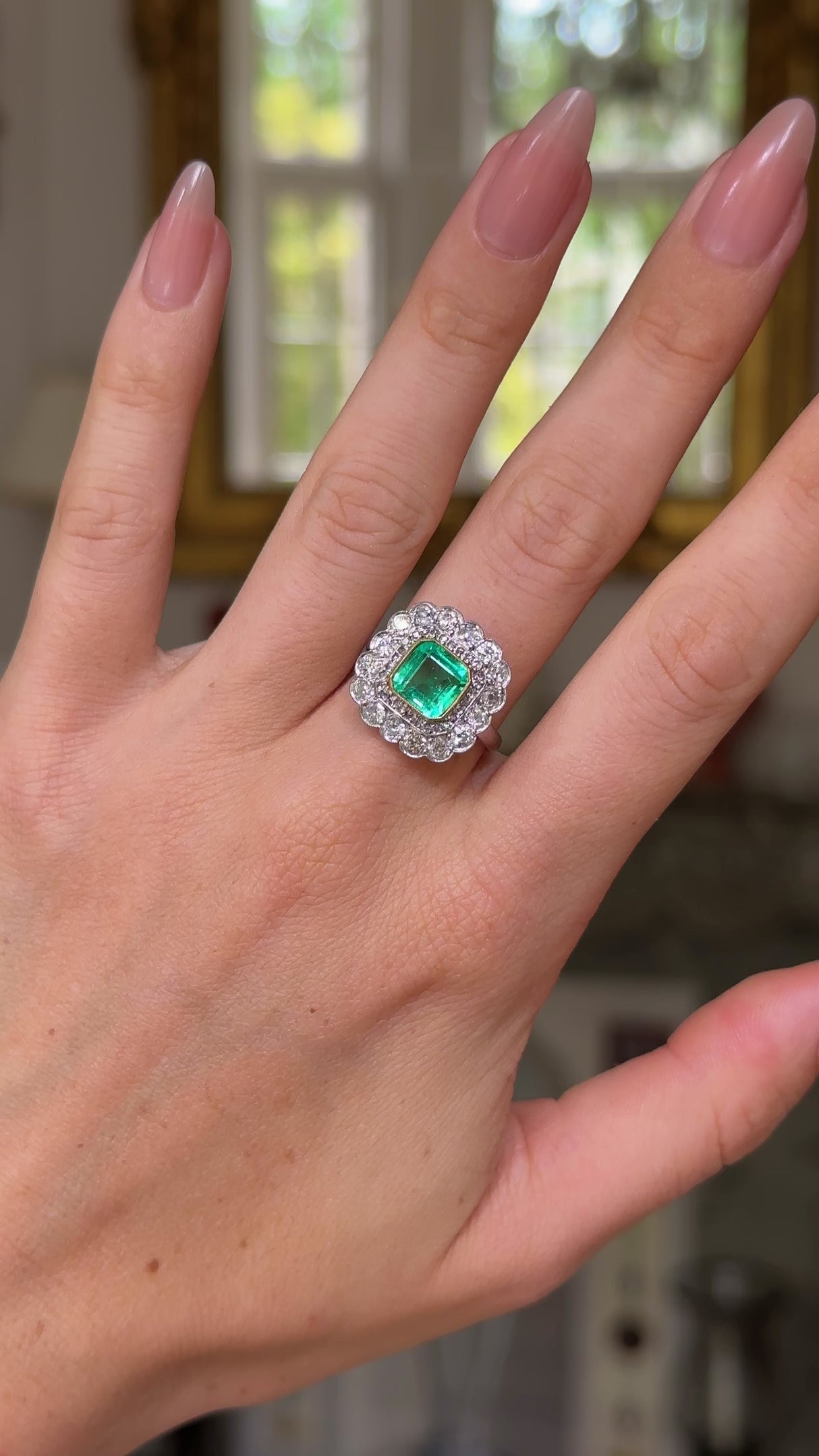 Art Deco, 1920s, platinum, emerald and diamond ring