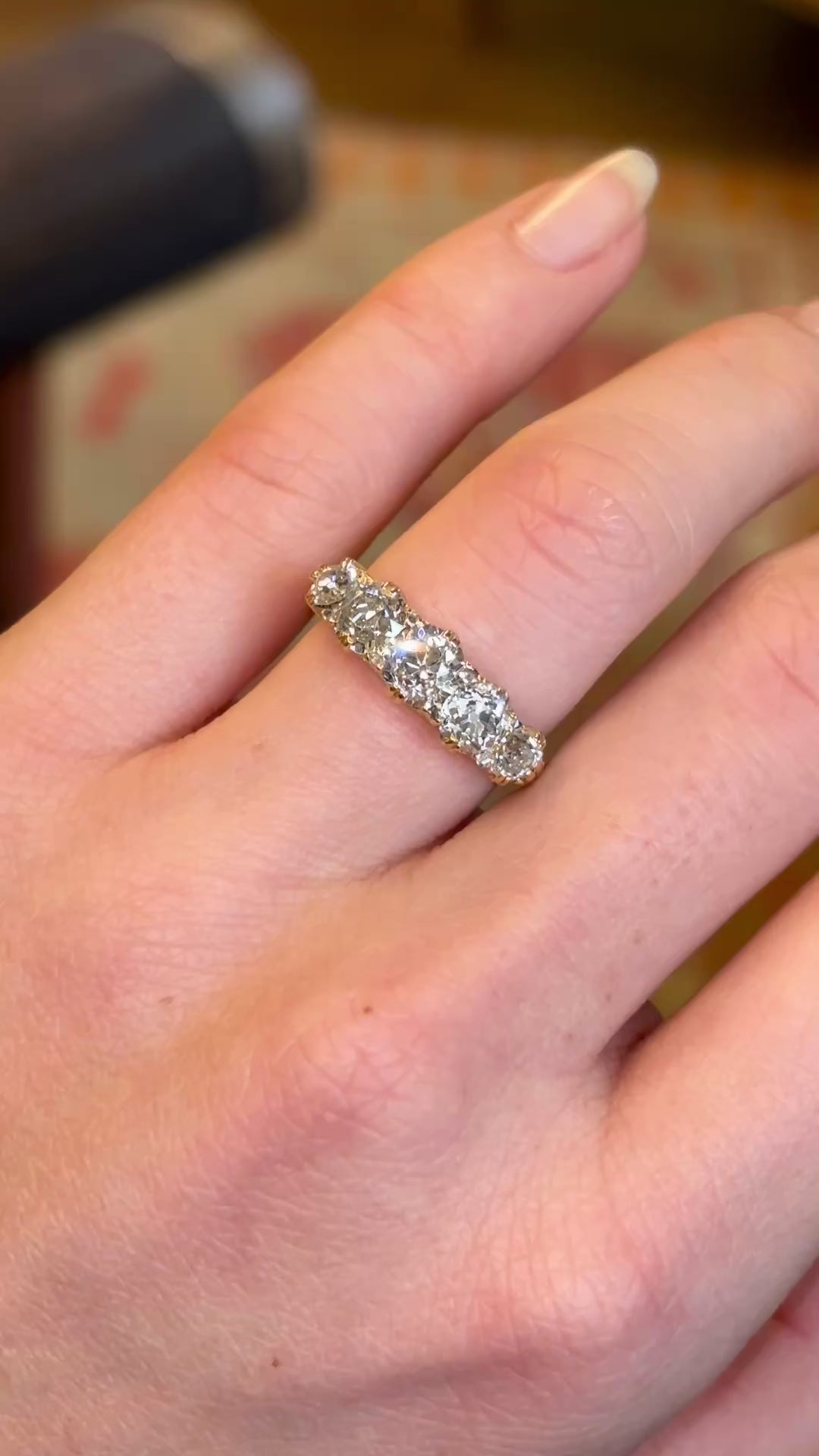 Antique, Victorian diamond five-stone ring