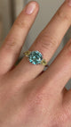 Vintage, zircon & yellow diamond three-stone ring