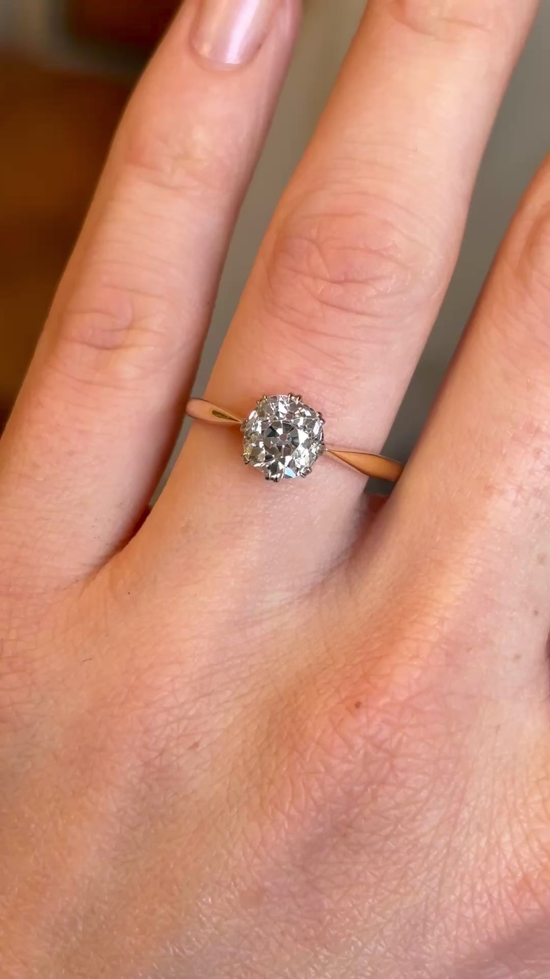 Antique, Edwardian diamond solitaire engagement ring