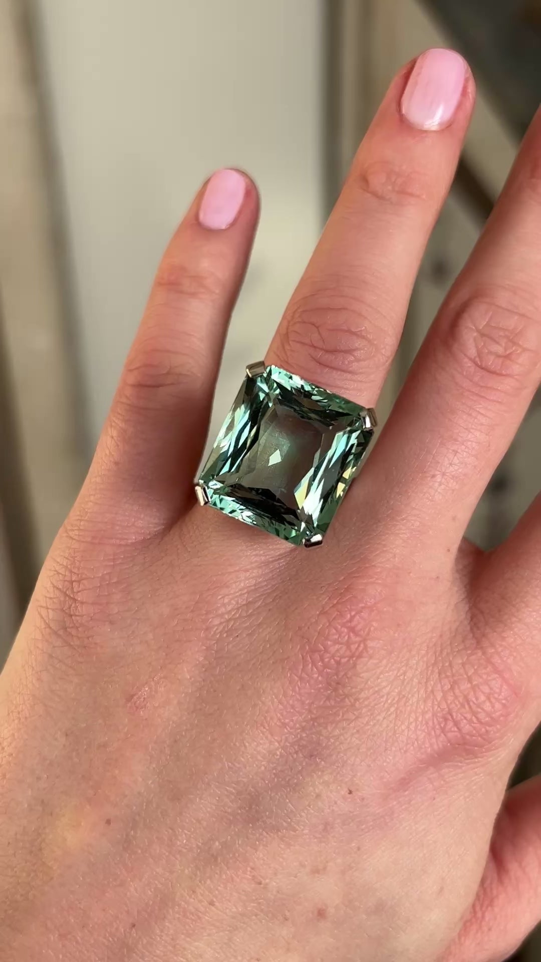 
Antique, Victorian aquamarine cocktail ring
