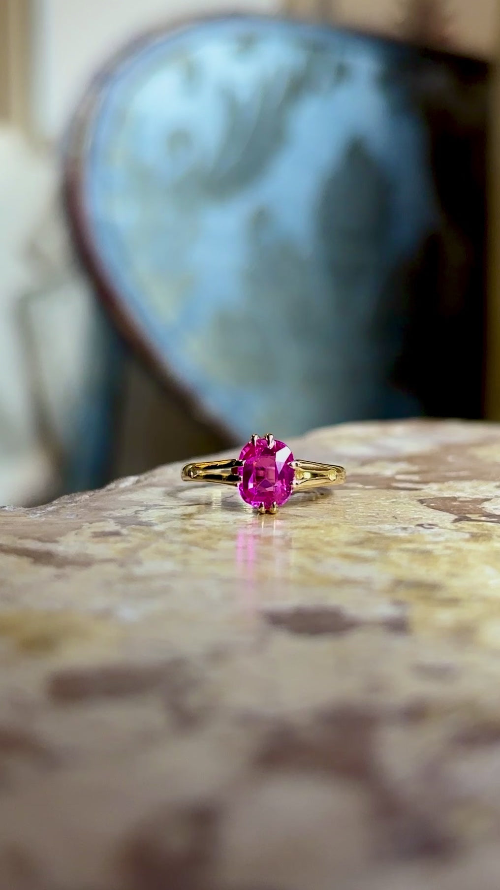 Antique, Victorian pink sapphire single-stone ring