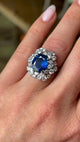 Vintage, 1980s sapphire & diamond cluster cocktail ring