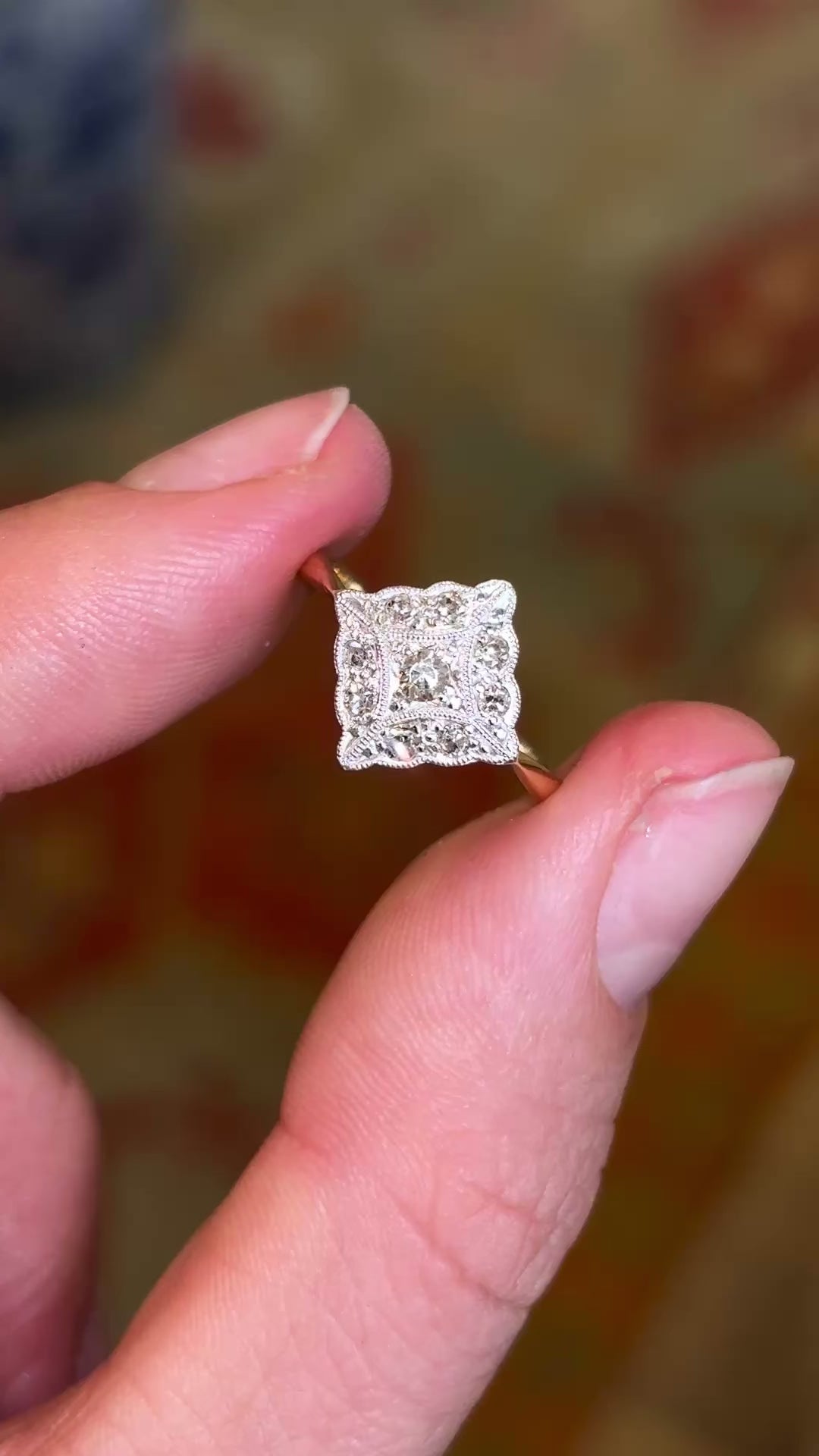 Vintage, Art Deco diamond cluster ring
