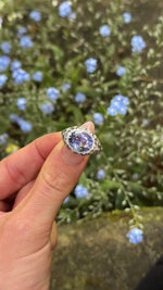 Antique, Belle Époque Ceylon Sapphire and Diamond Ring, Platinum