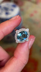Antique, Belle Époque aquamarine & diamond cluster ring