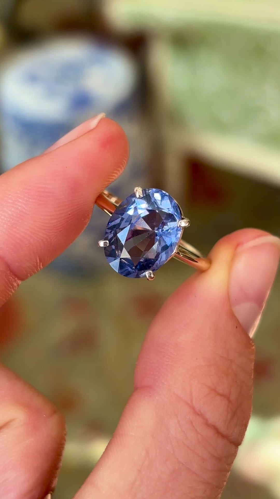 Antique, 19th century colour-change sapphire solitaire ring