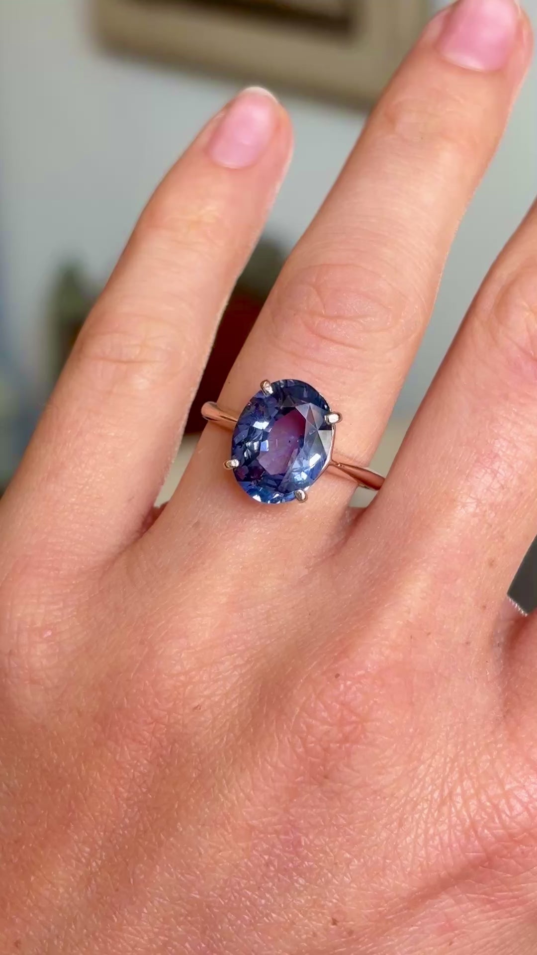 Antique, 19th century colour-change sapphire solitaire ring