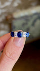 Antique, Victorian sapphire & diamond half-hoop ring