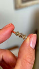 Antique, old-cut yellow-brown diamond three-stone ring