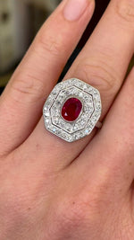 Art Deco, ruby & diamond ring