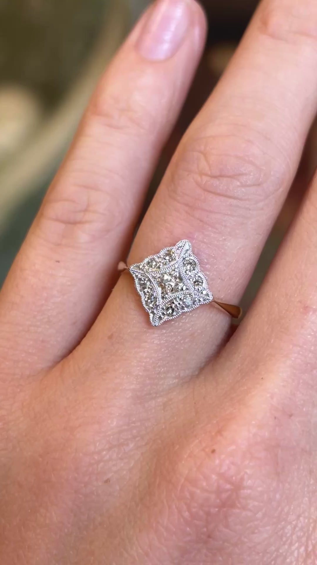 Vintage, Art Deco diamond cluster ring