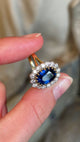 Vintage, 1980s sapphire and diamond cluster ring