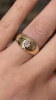 Antique, Victorian diamond solitaire gypsy ring
