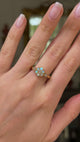Antique, Victorian, opal and diamond flower ring, 18ct yellow gold