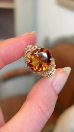 Vintage, 1970s citrine cocktail ring