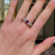 Victorian, oval-cut Burmese ruby & diamond five-stone engagement ring