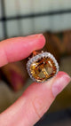 Antique, Edwardian topaz & diamond cluster ring