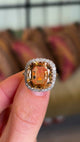 Antique, Edwardian topaz & diamond cluster ring