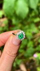 Vintage, 1980s emerald & diamond cluster ring, 18ct yellow gold