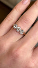 Antique, Victorian diamond three-stone ring